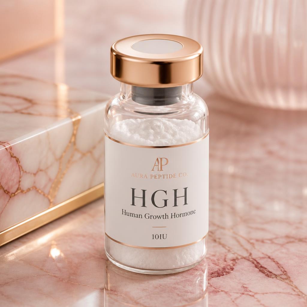 HGH 10IU research peptide vial